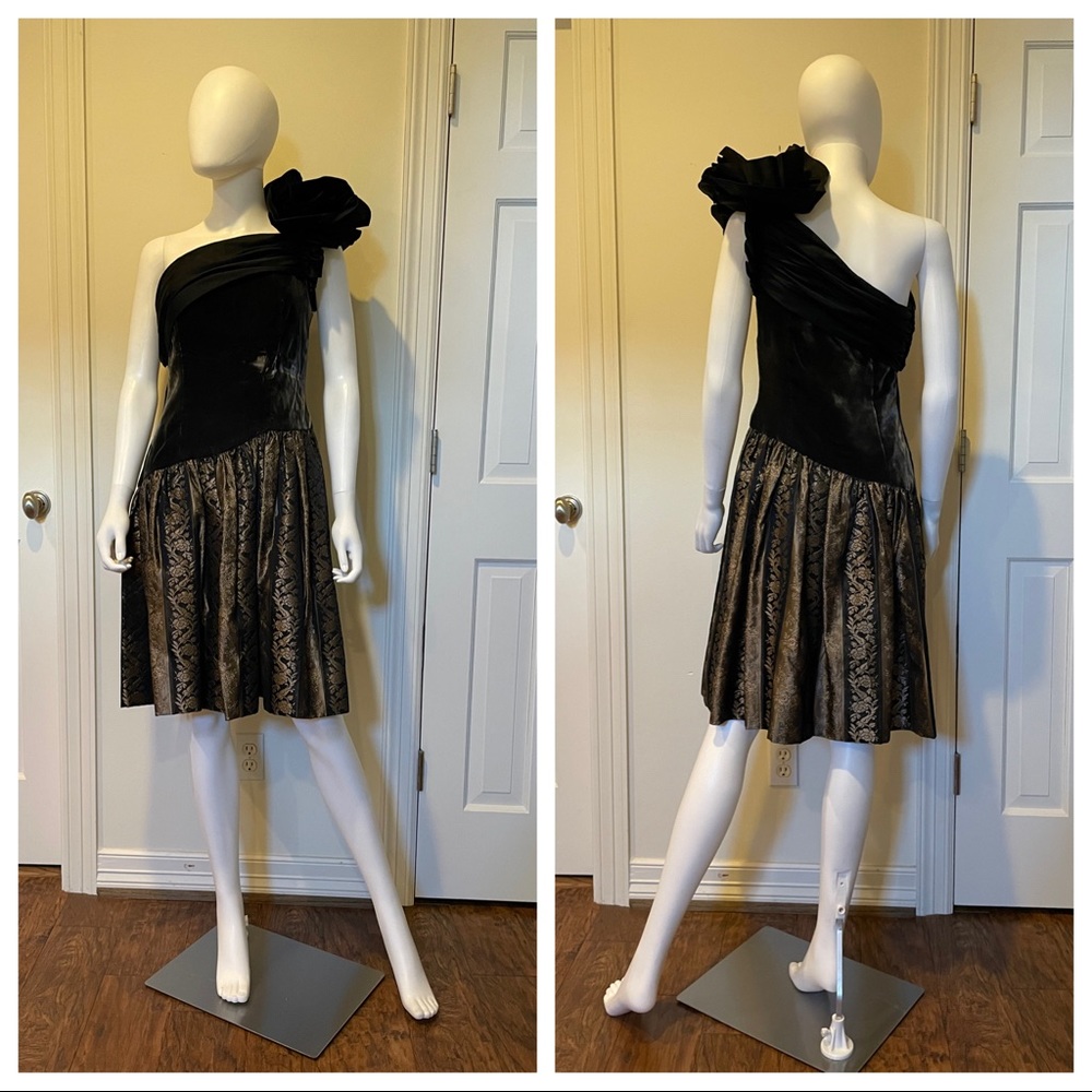 Vintage velvet and taffeta cocktail dress